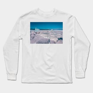 Blue Ice with Mackinac Bridge Long Sleeve T-Shirt